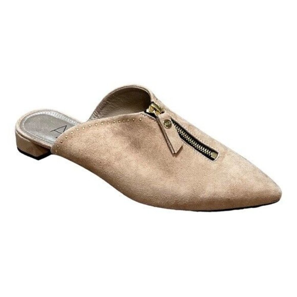 AGL BNWT pointy toe slip on mule women NEW studded zip